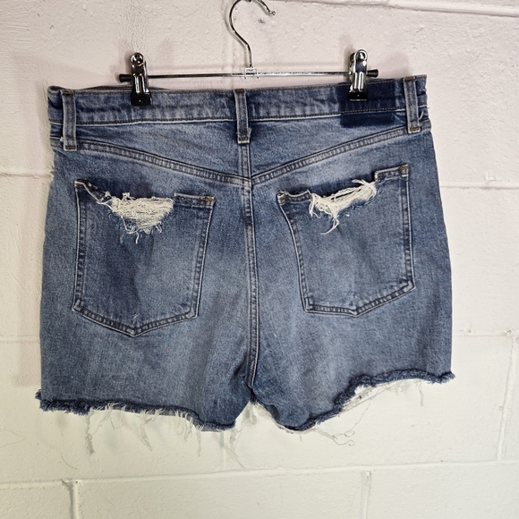 Abercrombie High Rise 4" Short Distressed Denim Jean Shorts - Picture 4 of 6